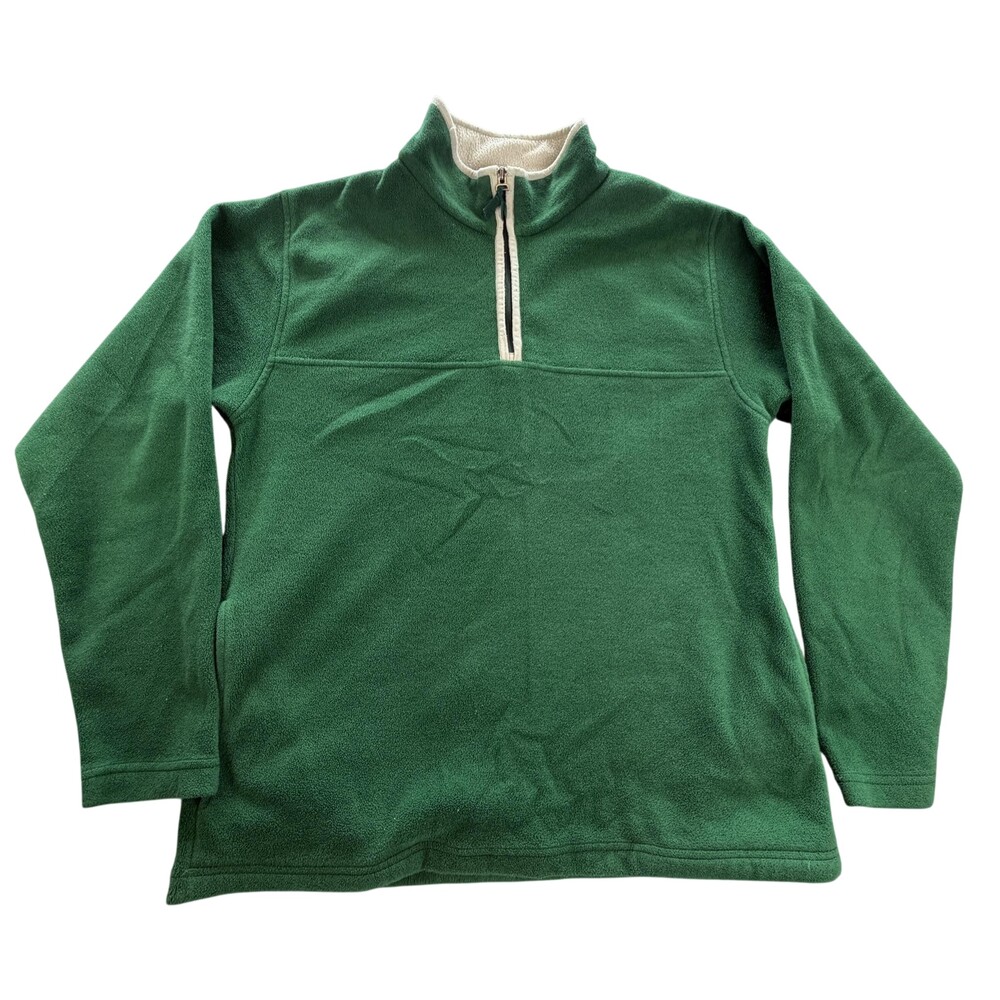 Foot Locker Sweater Mens Medium Green Fleece 1/4 Zip Mock Neck Pullover Winter